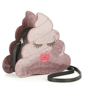 No Boundaries Glitter Emoji Poo Poop Purse Bag